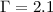 Mathematical equation: $\Gamma = 2.1$