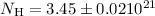 Mathematical equation: $N_{\rm H}=3.45\pm0.02 10^{21}$