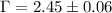 Mathematical equation: $\Gamma = 2.45 \pm 0.06$