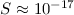 Mathematical equation: $S\approx 10^{-17}$