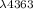 Mathematical equation: $_{\lambda 4363}$