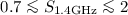 Mathematical equation: $0.7\la S_{1.4 \rm{GHz}}\la 2$