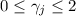 Mathematical equation: $0 \le \gamma_j \le 2$
