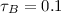 Mathematical equation: $\tau_{B}=0.1$