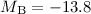 Mathematical equation: $M_{\rm B} = -13.8$