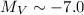Mathematical equation: $M_{V}\sim-7.0$