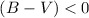 Mathematical equation: $(B-V) < 0$