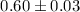 Mathematical equation: $0.60 \pm 0.03$