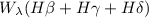 Mathematical equation: $W_\lambda({H}\beta +{H}\gamma+{H}\delta)$