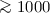 Mathematical equation: $\ga 1000$