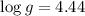 Mathematical equation: $\log g = 4.44$