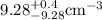 Mathematical equation: $9.28^{+0.4}_{-9.28} {\rm cm^{-3}}$