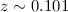 Mathematical equation: $z \sim 0.101$