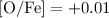 Mathematical equation: ${\rm [O/Fe]} = + 0.01$