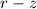 Mathematical equation: $r-z$