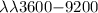 Mathematical equation: $\lambda\lambda3600{-}9200$