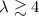 Mathematical equation: $\lambda \gtrsim 4$