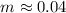 Mathematical equation: $m\approx0.04$
