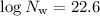 Mathematical equation: $\log N_{\rm w} = 22.6$