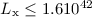Mathematical equation: $L_{\rm x} \le 1.6 10^{42}$