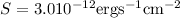 Mathematical equation: $S=3.0 10^{-12} {\rm erg} {\rm s}^{-1} {\rm cm}^{-2}$