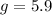 Mathematical equation: $g = 5.9$