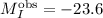 Mathematical equation: $M_I^{\rm obs} = -23.6$