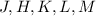 Mathematical equation: $J, H, K, L, M$