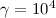 Mathematical equation: $\gamma=10^4$