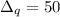 Mathematical equation: $\Delta_q =50$