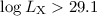 Mathematical equation: $\log L_{\rm X} > 29.1$
