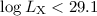 Mathematical equation: $\log L_{\rm X} < 29.1$