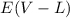 Mathematical equation: $E(V-L)$