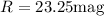 Mathematical equation: $R=23.25 \rm{mag}$