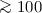 Mathematical equation: $\ga 100$