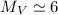 Mathematical equation: $M_V \simeq 6$