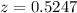 Mathematical equation: $z = 0.5247$