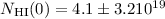 Mathematical equation: $N_{\rm HI}(0)=4.1\pm3.2 10^{19}$