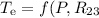 Mathematical equation: $T_{\rm e}=f(P, R_{23}$