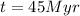 Mathematical equation: $t=45 { Myr}$
