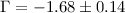 Mathematical equation: $\Gamma=-1.68 \pm 0.14$