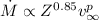 Mathematical equation: $\dot{M} \propto Z^{0.85} v_{\infty}^p$