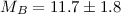 Mathematical equation: $M_B=11.7\pm1.8$