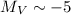 Mathematical equation: $M_V\sim-5$