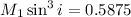 Mathematical equation: $M_1 \sin^3 i = 0.5875$