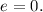 Mathematical equation: $e = 0.$