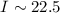 Mathematical equation: $I\sim 22.5$