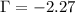 Mathematical equation: $\Gamma=-2.27$
