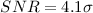 Mathematical equation: $SNR=4.1 \sigma$