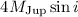 Mathematical equation: $4 {M}_{\mathrm{Jup}} \sin i$